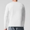 Alo Vapor T-shirt met ronde hals en lange mouwen - Wit