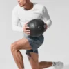 Alo Vapor T-shirt met ronde hals en lange mouwen - Wit