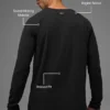 Alo Vapor T-shirt met ronde hals en lange mouwen - Zwart