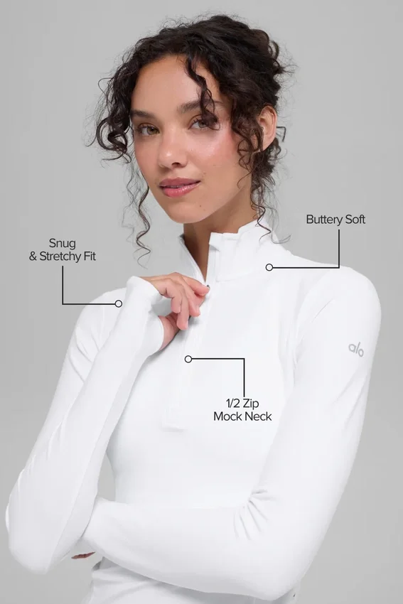 Alosoft 1/2 Zip Rapid Truie - Wit