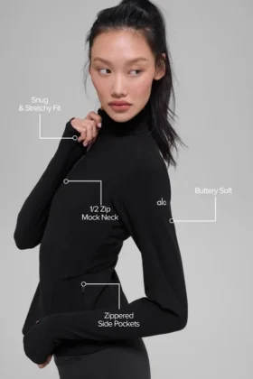 Alosoft 1/2 Zip Rapid Truie – Zwart