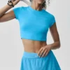 Alosoft Crop Finesse met korte mouwen - Azuurblauw