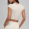 Alosoft Crop Finesse met korte mouwen - Bone