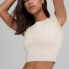 Alosoft Crop Finesse met korte mouwen - Bone