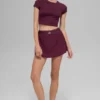 Alosoft Crop Finesse met korte mouwen - Bordeauxrood