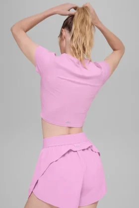 Alosoft Crop Finesse met korte mouwen – Candy Heart Pink