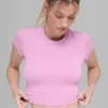 Alosoft Crop Finesse met korte mouwen - Candy Heart Pink
