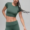 Alosoft Crop Finesse met korte mouwen - Clover Green