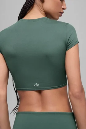 Alosoft Crop Finesse met korte mouwen – Clover Green