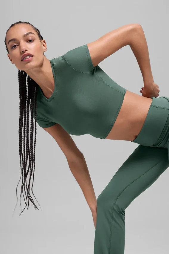 Alosoft Crop Finesse met korte mouwen - Clover Green