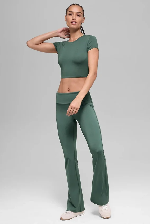 Alosoft Crop Finesse met korte mouwen - Clover Green