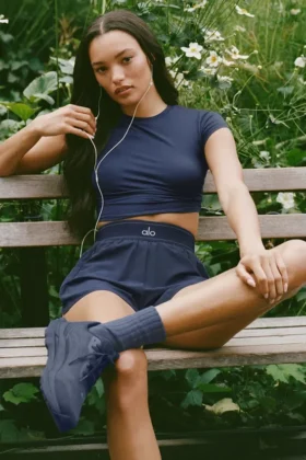 Alosoft Crop Finesse met korte mouwen - Navy