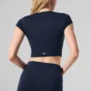 Alosoft Crop Finesse met korte mouwen - Navy