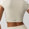 Alosoft Crop Finesse met korte mouwen - Oatmeal Heather