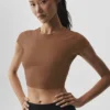 Alosoft Crop Finesse met korte mouwen - Sun Kissed Brown