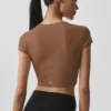 Alosoft Crop Finesse met korte mouwen - Sun Kissed Brown