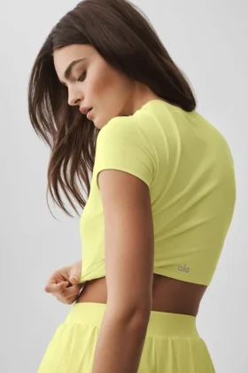 Alosoft Crop Finesse met korte mouwen – Sunshine