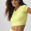 Alosoft Crop Finesse met korte mouwen - Sunshine