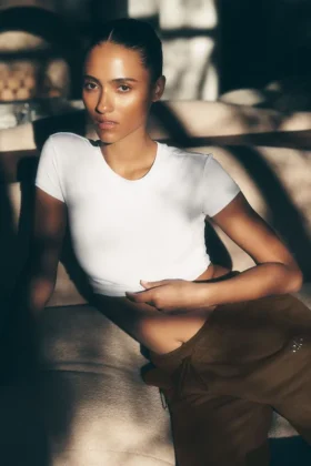 Alosoft Crop Finesse met korte mouwen - White