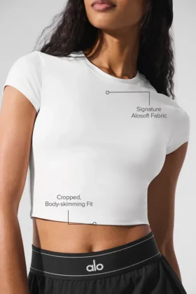 Alosoft Crop Finesse met korte mouwen – White