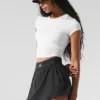 Alosoft Crop Finesse met korte mouwen - White