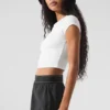 Alosoft Crop Finesse met korte mouwen - White