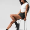 Alosoft Crop Finesse met korte mouwen - White