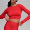 Alosoft Crop Finesse met lange mouwen - Felrood
