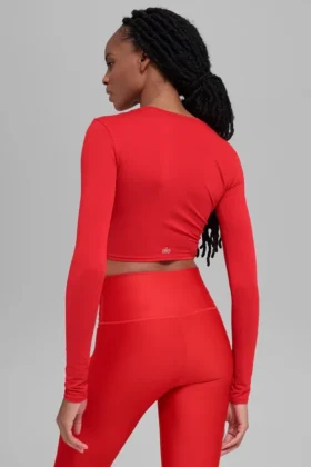 Alosoft Crop Finesse met lange mouwen – Felrood