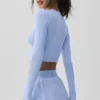 Alosoft Crop Finesse met lange mouwen - Licht Provence-blauw