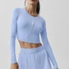 Alosoft Crop Finesse met lange mouwen - Licht Provence-blauw