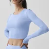 Alosoft Crop Finesse met lange mouwen - Licht Provence-blauw