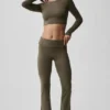 Alosoft Crop Finesse met lange mouwen - Olive Tree