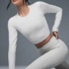 Alosoft Crop Finesse met lange mouwen - Wit