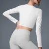 Alosoft Crop Finesse met lange mouwen - Wit
