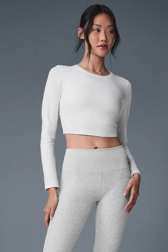 Alosoft Crop Finesse met lange mouwen - Wit
