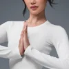 Alosoft Crop Finesse met lange mouwen - Wit