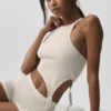 Alosoft geribbelde Revelation-tanktop – Oat Milk