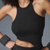 Alosoft geribbelde Revelation-tanktop – Zwart