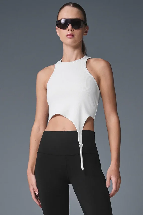 Alosoft geribbelde Revelation-top - Wit