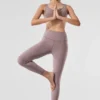 Alosoft High-Waist 7/8 Highlight-Legging - Donkerroze Quartz Heather