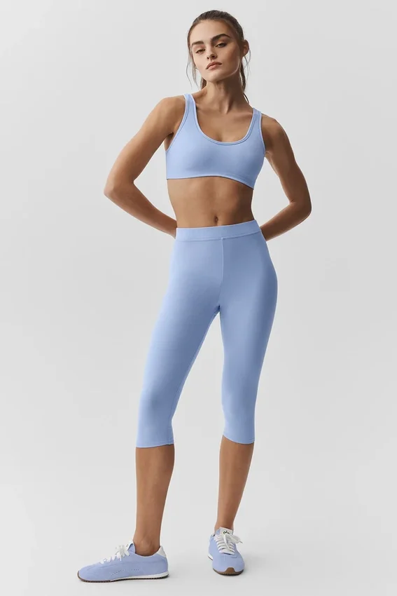 Alosoft High-Waist Iconic 90's capri – Licht Provence-blauw