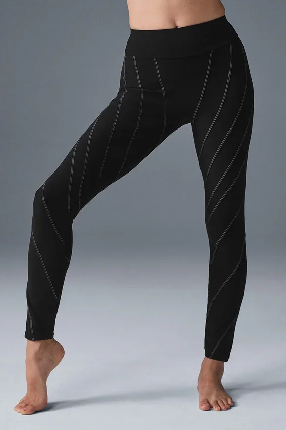 Alosoft High-Waist Sunray Legging - Zwart/Wit