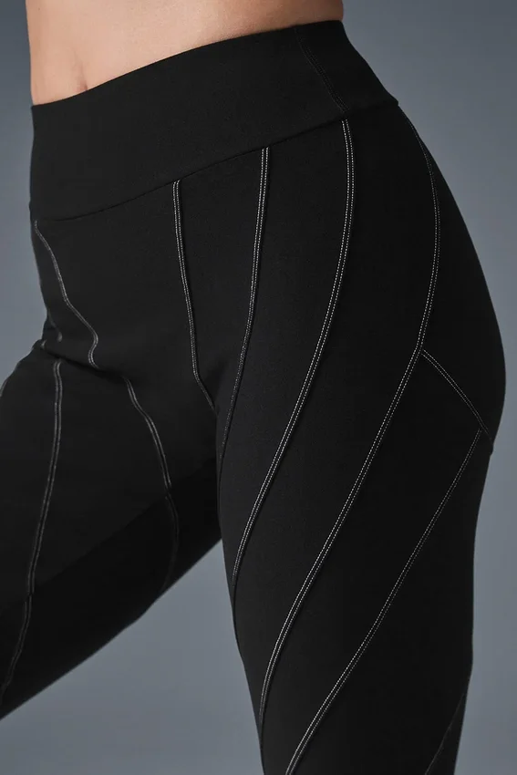 Alosoft High-Waist Sunray Legging - Zwart/Wit