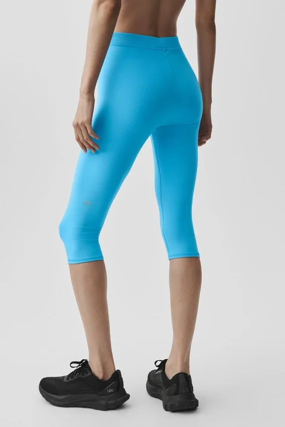 Alosoft Iconic 90's Capri met High-Waist – Azuurblauw