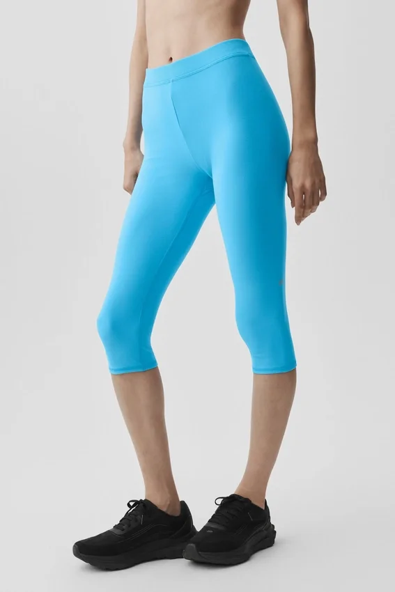 Alosoft Iconic 90's Capri met High-Waist – Azuurblauw