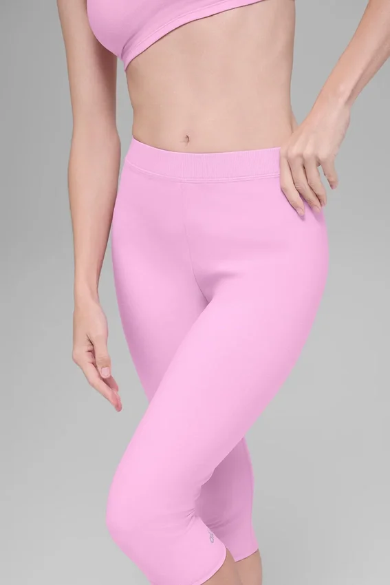 Alosoft Iconic 90's capri met High-Waist – Candy Heart Pink