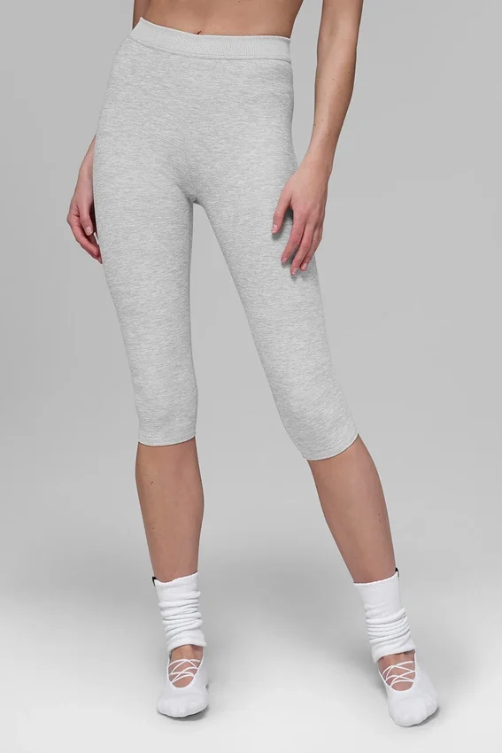 Alosoft Iconic 90's Capri met hoge taille - Athletic Heather Grey