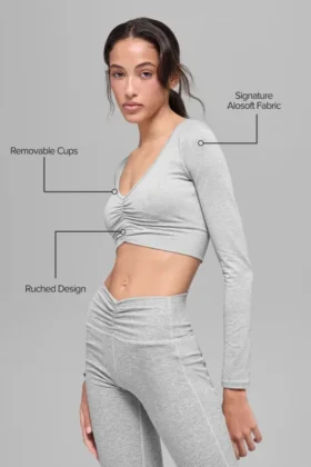 Alosoft Intuition-bh met lange mouwen – Athletic Heather Grey