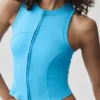 Alosoft Level Up-top met volledige rits - azuurblauw